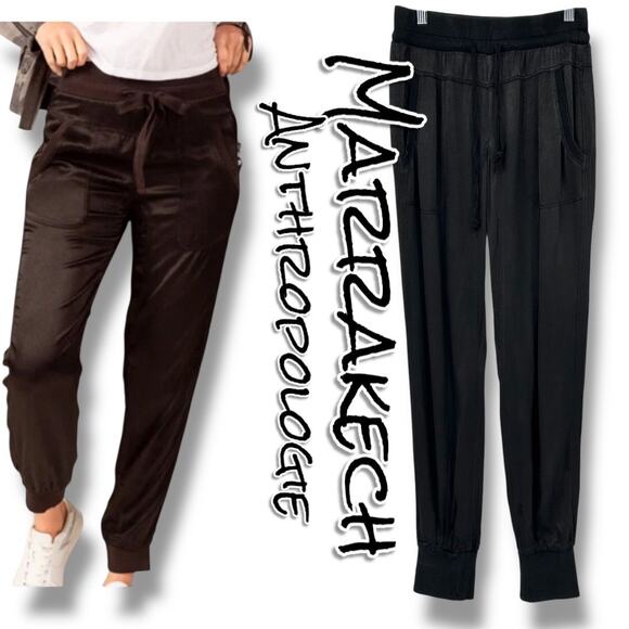Anthropologie Pants - Marrakech Anthropologie Liam Silky High Rise Jogger Pants Charcoal Gray Women XS